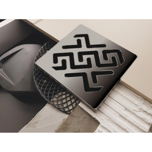 Душевой трап (15х15) Berges Wasserhaus Platz Antik 091061 хром глянец